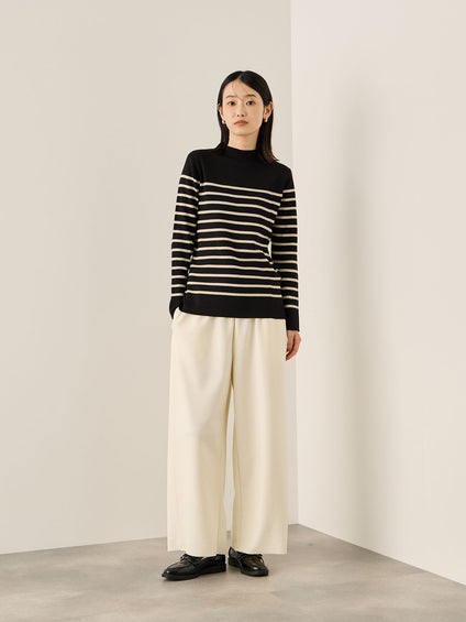 ハイネック総針ニットプルオーバー≪手洗い可能≫