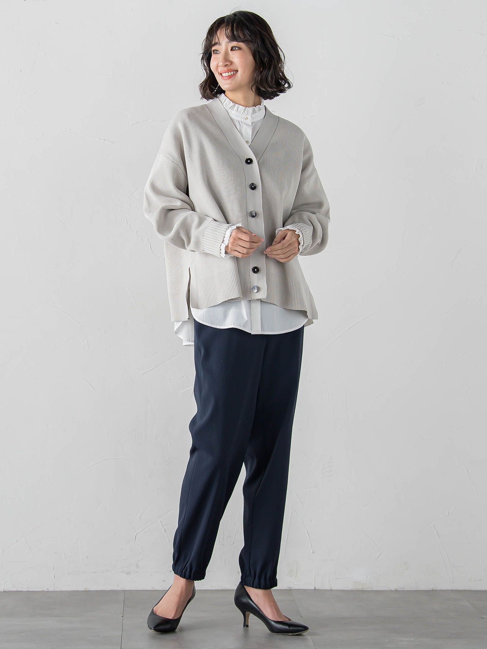 【大きいサイズ】ネックフリルブラウス