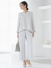 【WEB限定 13号】トリクシオンキーネックブラウス≪セットアップ対応/手洗い可能≫