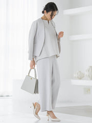 【WEB限定 13号】トリクシオンキーネックブラウス≪セットアップ対応/手洗い可能≫