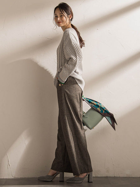 【WEB限定】ケーブル柄編みニット≪洗える≫