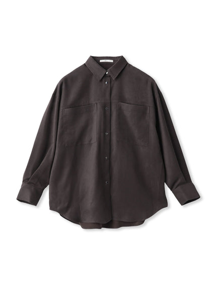 フェイクスエードシャツ≪洗濯機で洗える≫