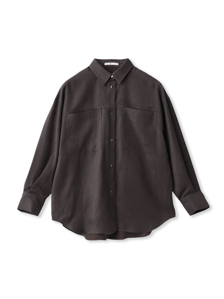 フェイクスエードシャツ≪洗濯機で洗える≫