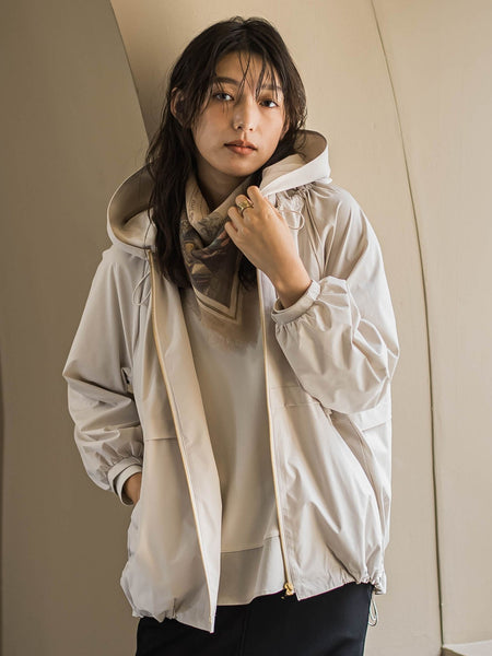 ストレッチタフタフーディブルゾン