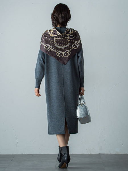 【WEB限定】Vネックニットワンピース≪丈長めあり/手洗い可能≫