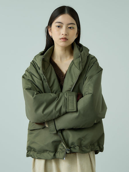 ナイロン中綿フードMA-1ジャケット≪手洗い可能≫