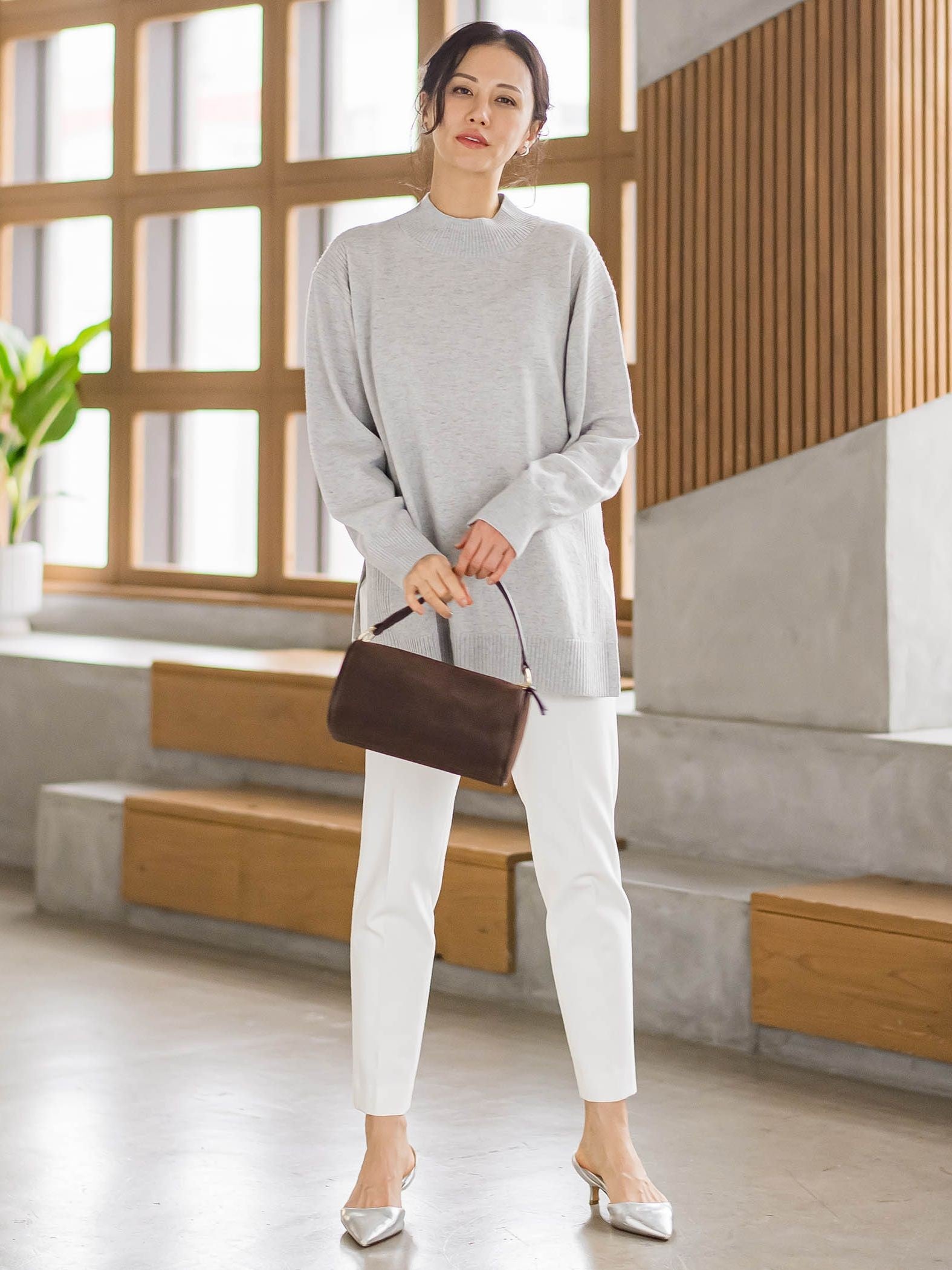 ファインメリノウールチュニックニット≪洗える≫