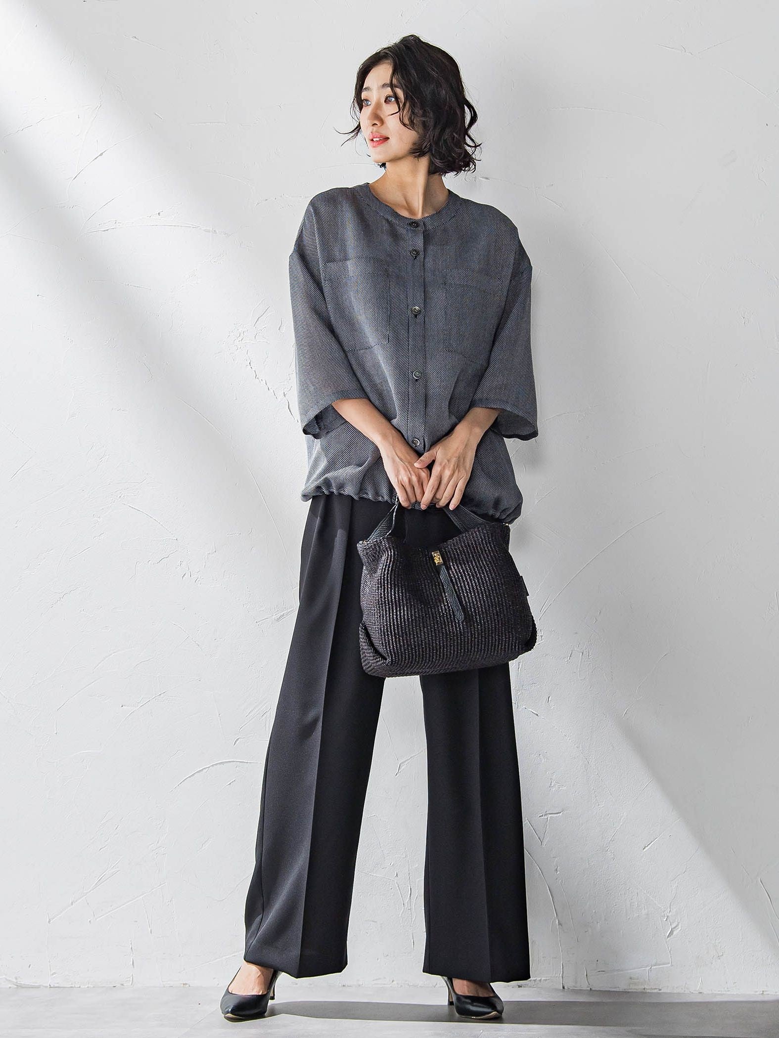 シャンブレーメッシュブルゾン≪手洗い可能≫