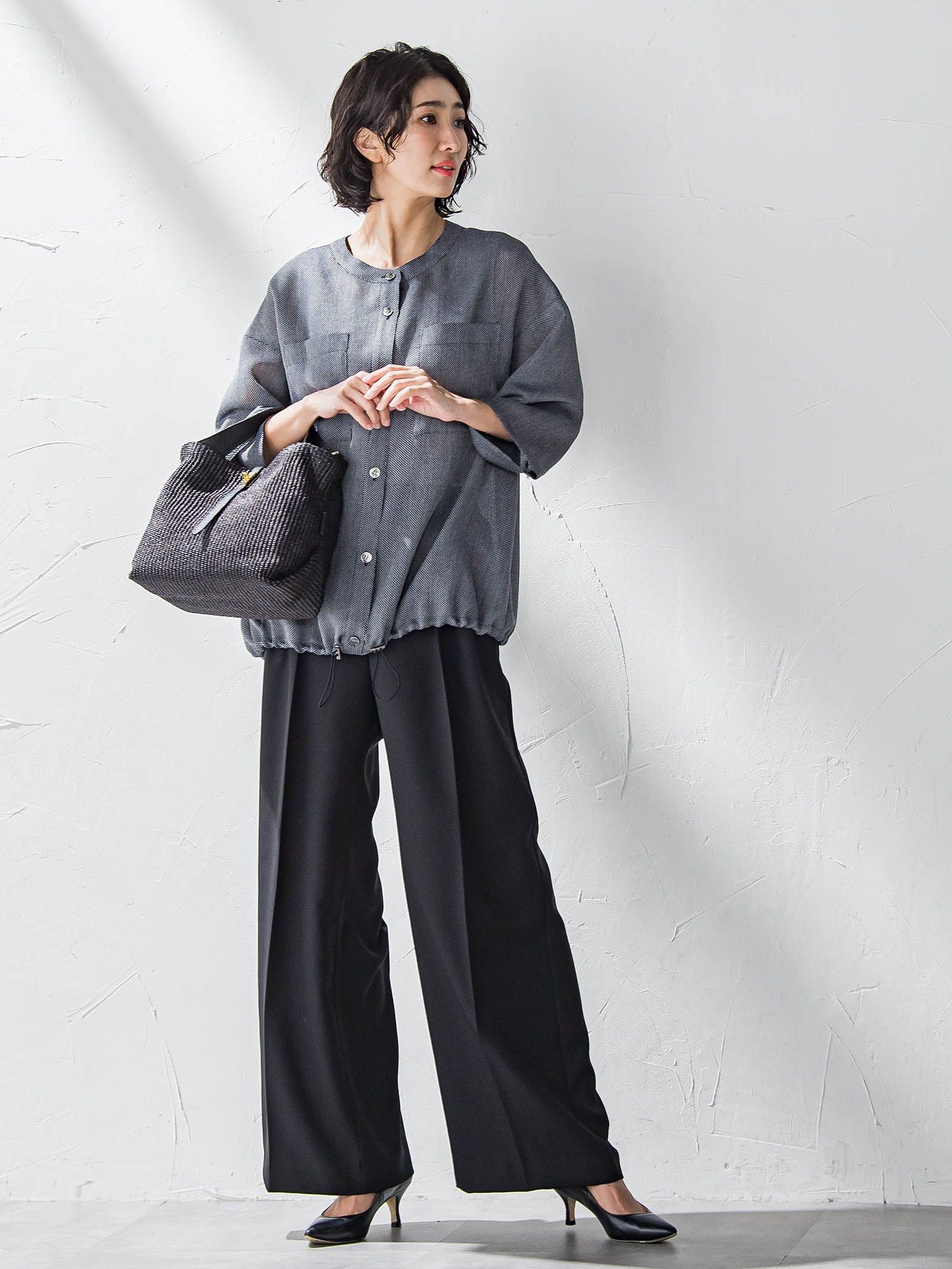 シャンブレーメッシュブルゾン≪手洗い可能≫