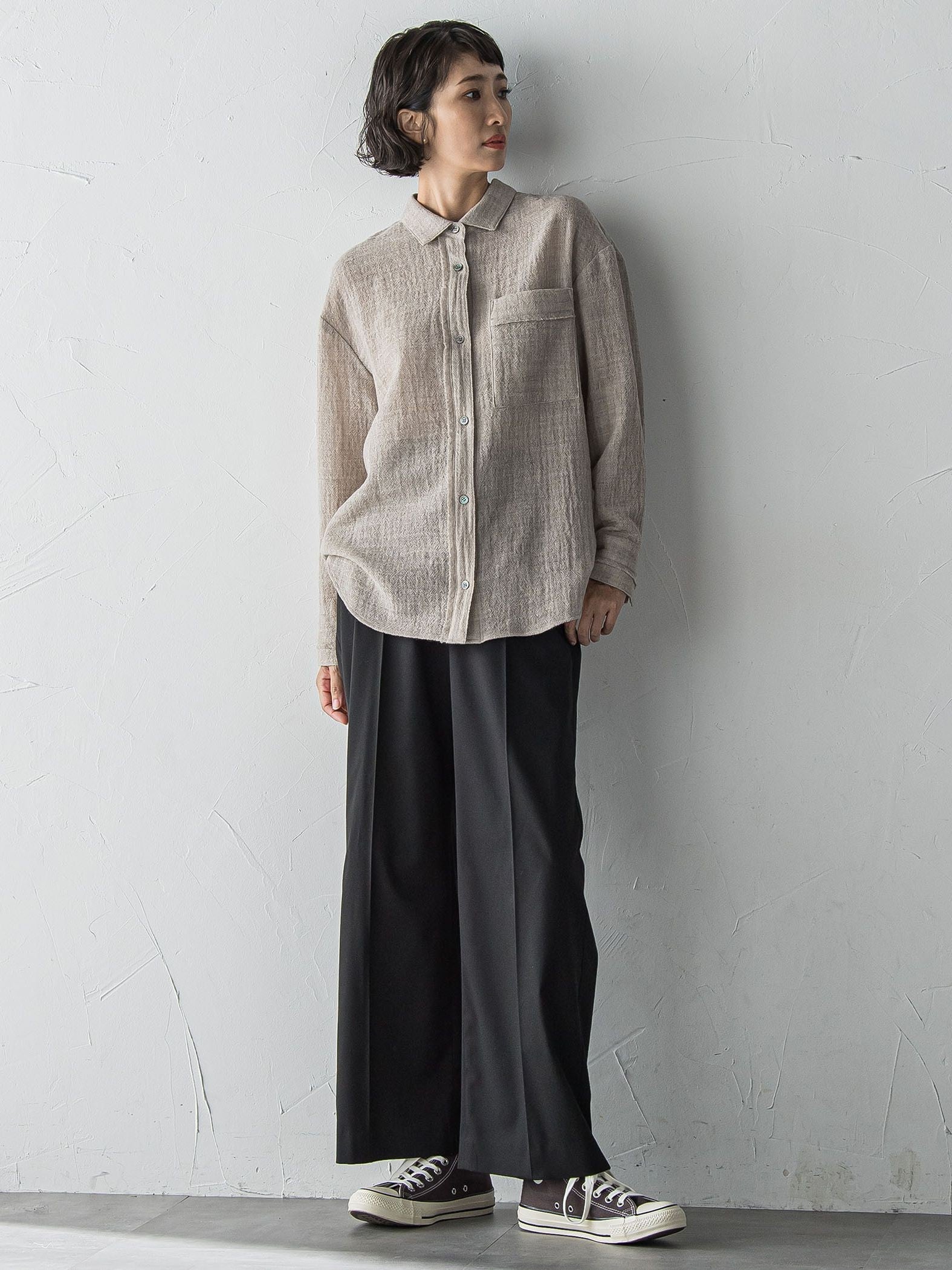 【WEB限定】”ウエストゴムで快適”ワイドパンツ≪洗濯機で洗える≫