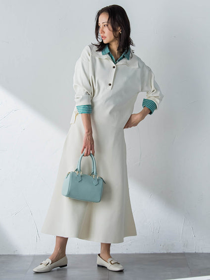 コットンポプリン2WAYストライプシャツ