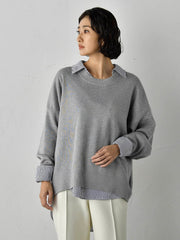 【WEB限定】”3コーデが叶う2点セット”ニット×シャツ≪手洗い可能≫