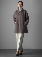 【大きいサイズ】スタンドカラーウールリバーコート