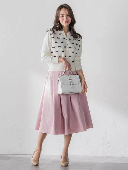 リボンジャガードカーディガン