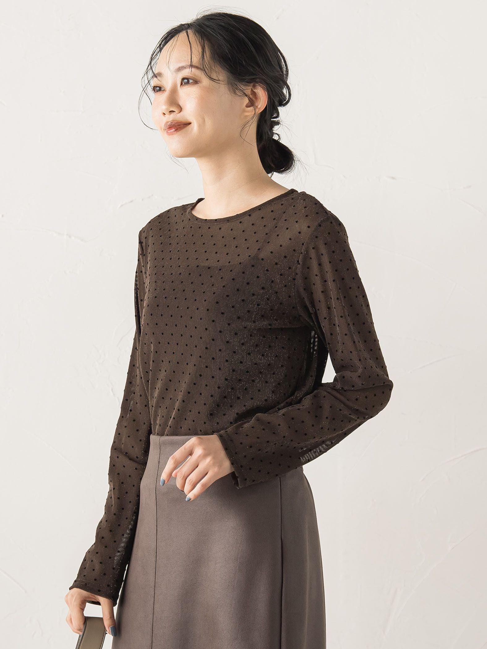 ラメフロッキードットプルオーバー≪手洗い可能≫