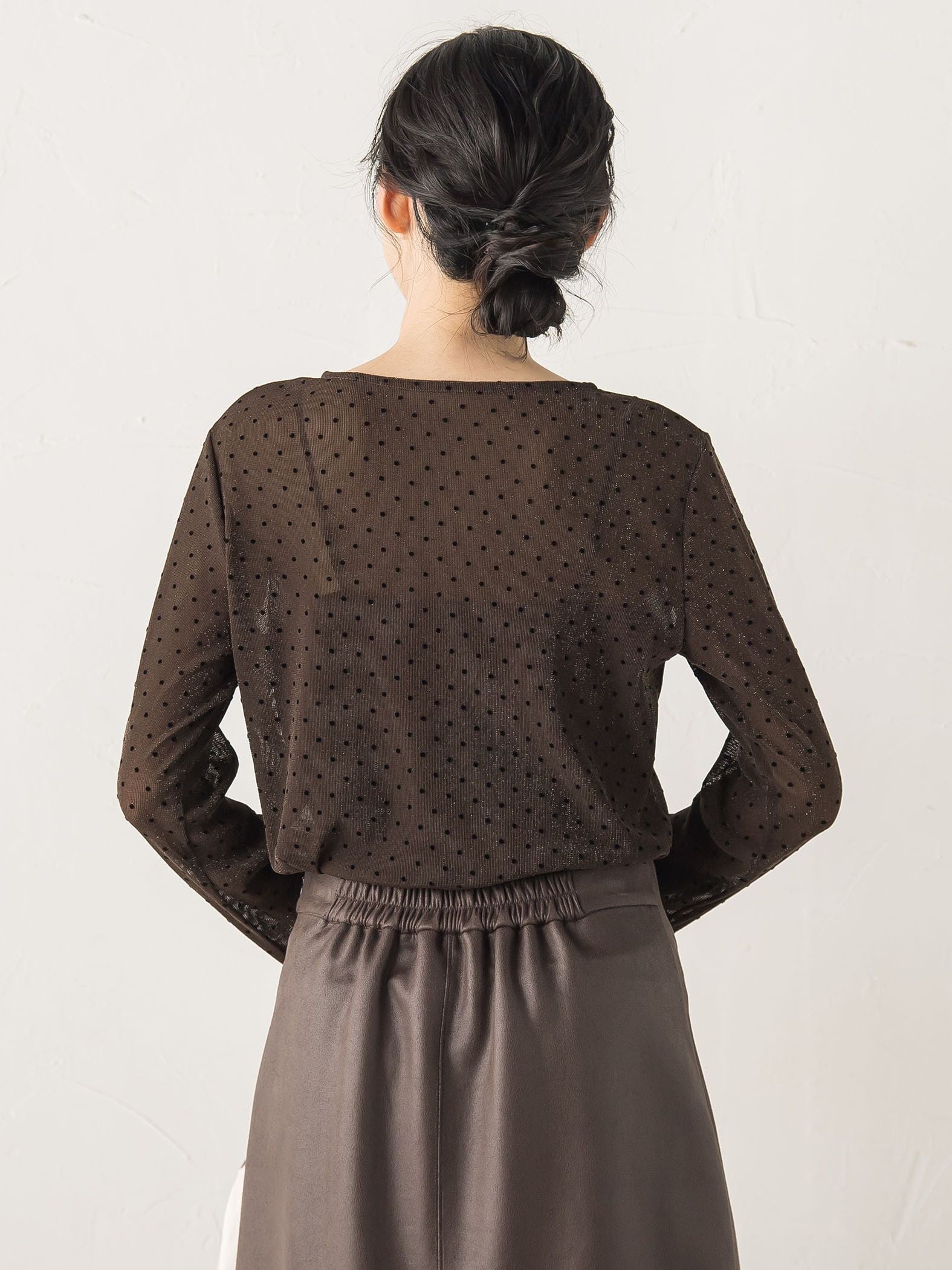 ラメフロッキードットプルオーバー≪手洗い可能≫