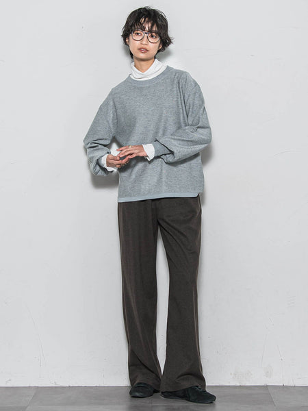 ミニスパンコールクルーネックニット≪手洗い可能≫