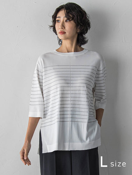 【大きいサイズ】ボーダーTシャツニット