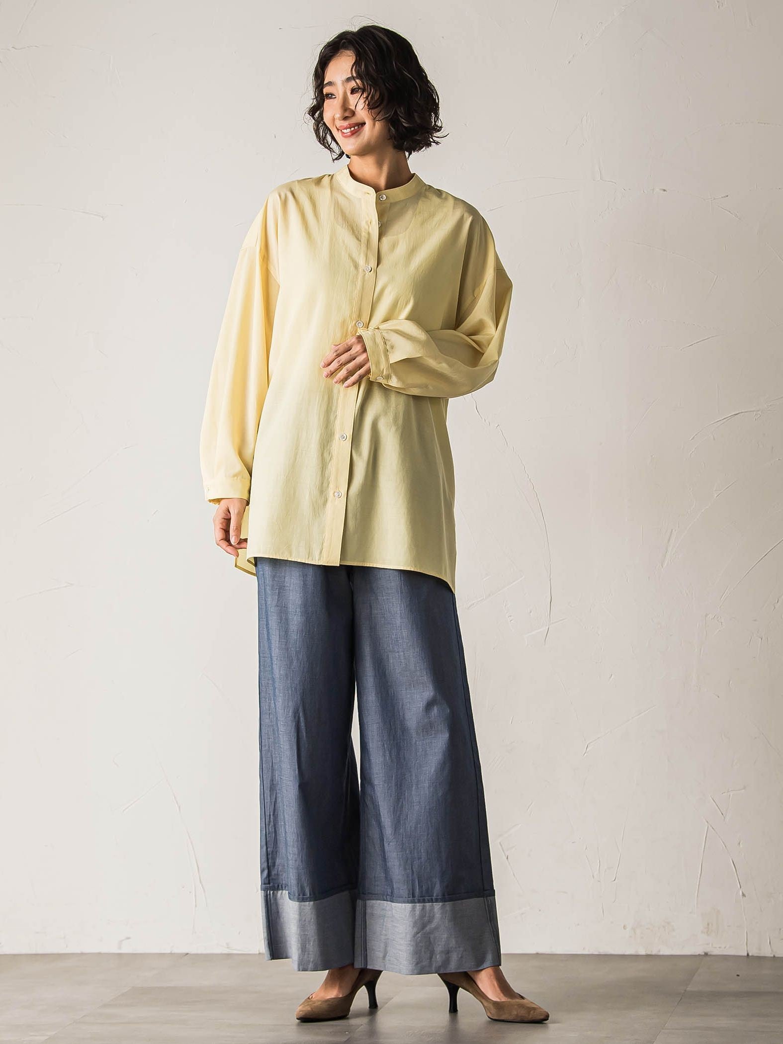 【biyori】ダンガリーワイドパンツ≪手洗い可能≫