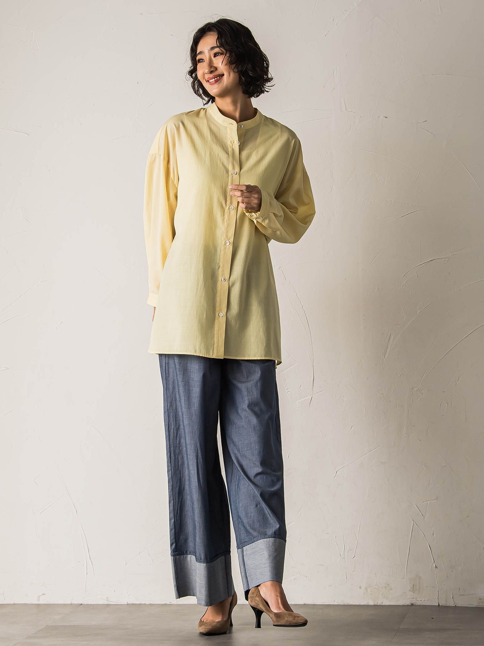 【biyori】ダンガリーワイドパンツ≪手洗い可能≫