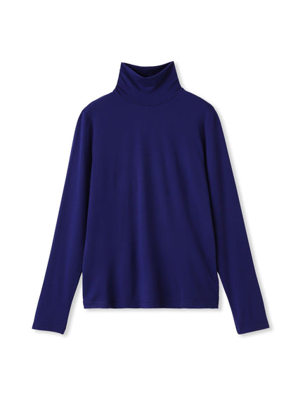 【WEB限定】吸湿発熱スムースストレッチタートルカットソー