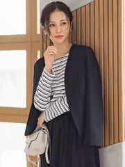 トリクシオンノーカラージャケット≪セットアップ対応/手洗い可能≫