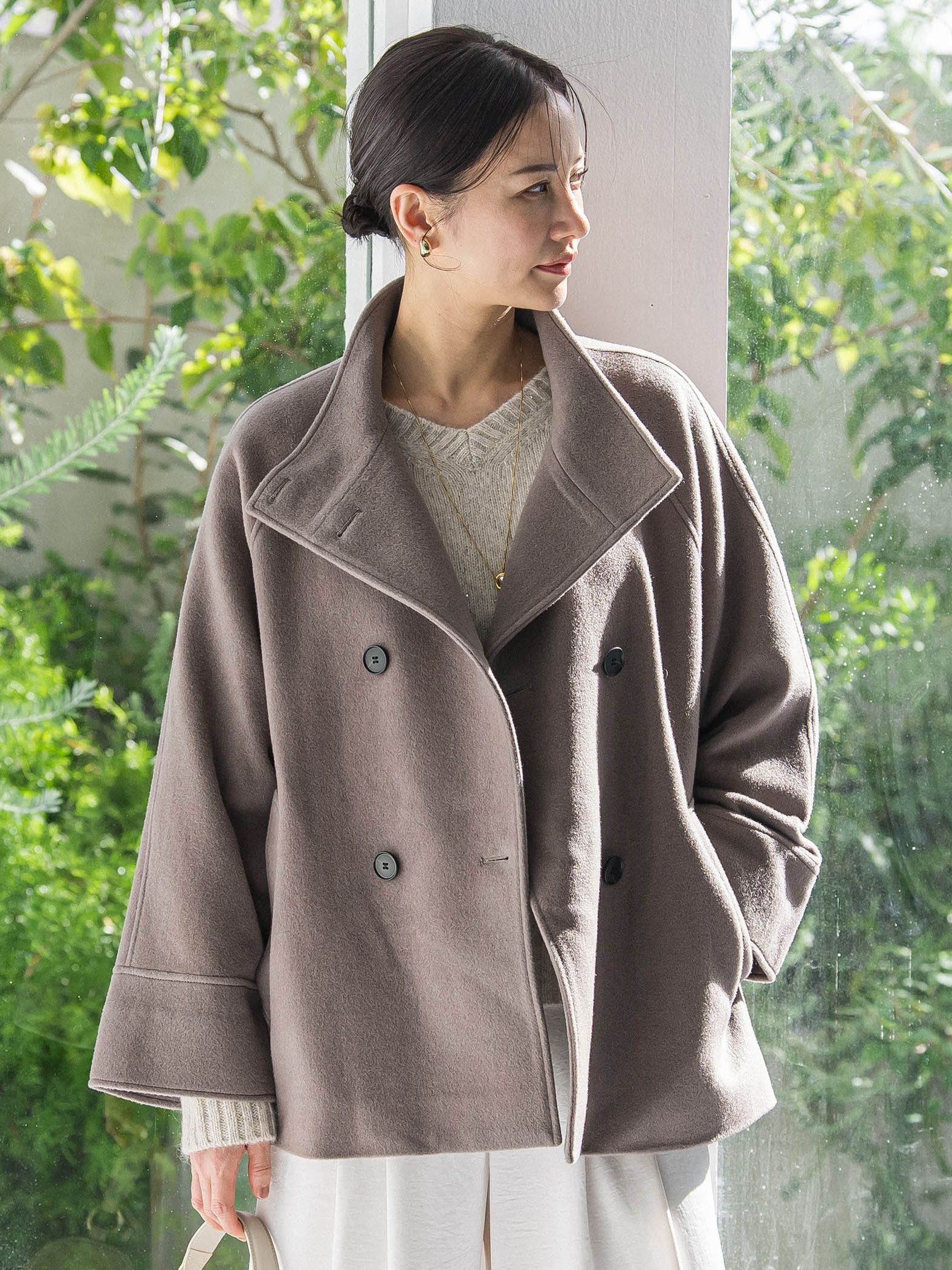 プレミアムウールカシミヤショートコート