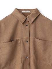 フェイクスエードシャツ≪洗濯機で洗える≫