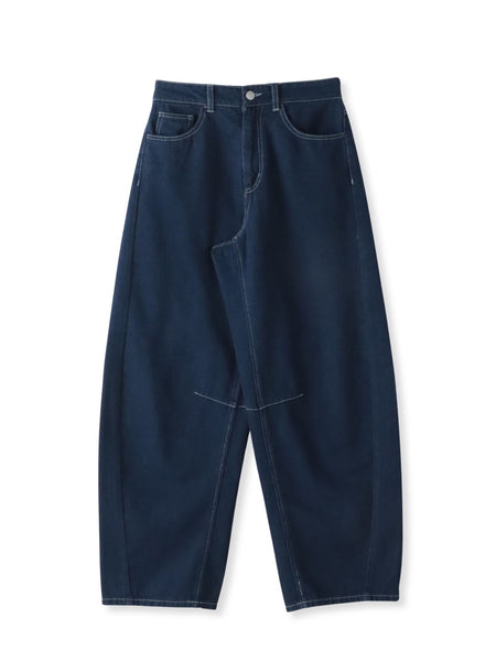 【WEB限定】デニムカーブパンツ≪洗濯機で洗える≫