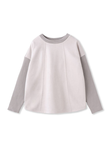 スエード×リブ変形切替えプルオーバー≪手洗い可能≫