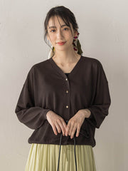 【WEB限定】ひんやりUV Vネックビジュカーデ