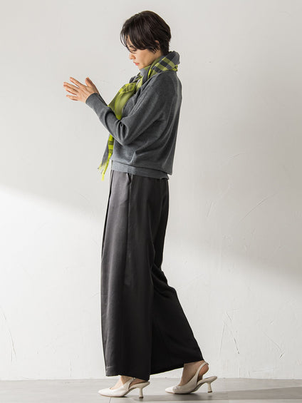 【STORY11月号掲載】ヴィンテージサテンワイドパンツ≪洗える≫