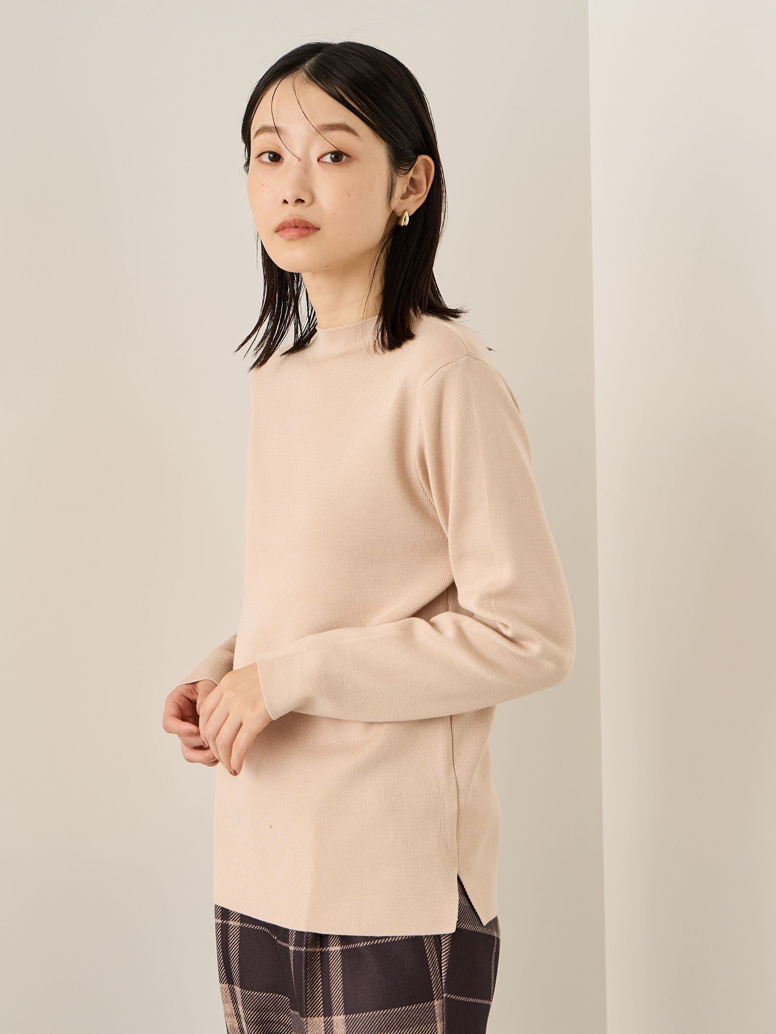 ハイネック総針ニットプルオーバー≪手洗い可能≫