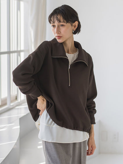 【WEB限定】裏起毛ジッププルオーバー