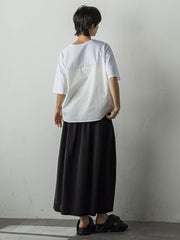 裾リブ前後異素材プルオーバー≪手洗い可能≫