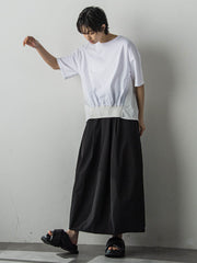 裾リブ前後異素材プルオーバー≪手洗い可能≫