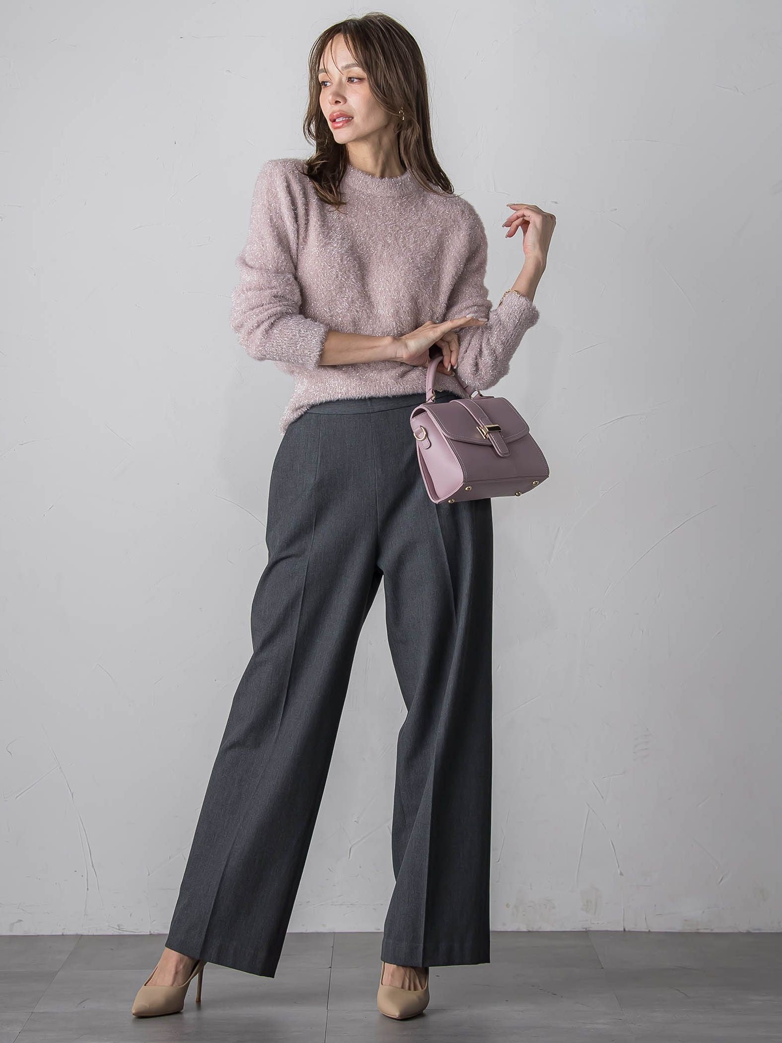 ラメシャギーニット