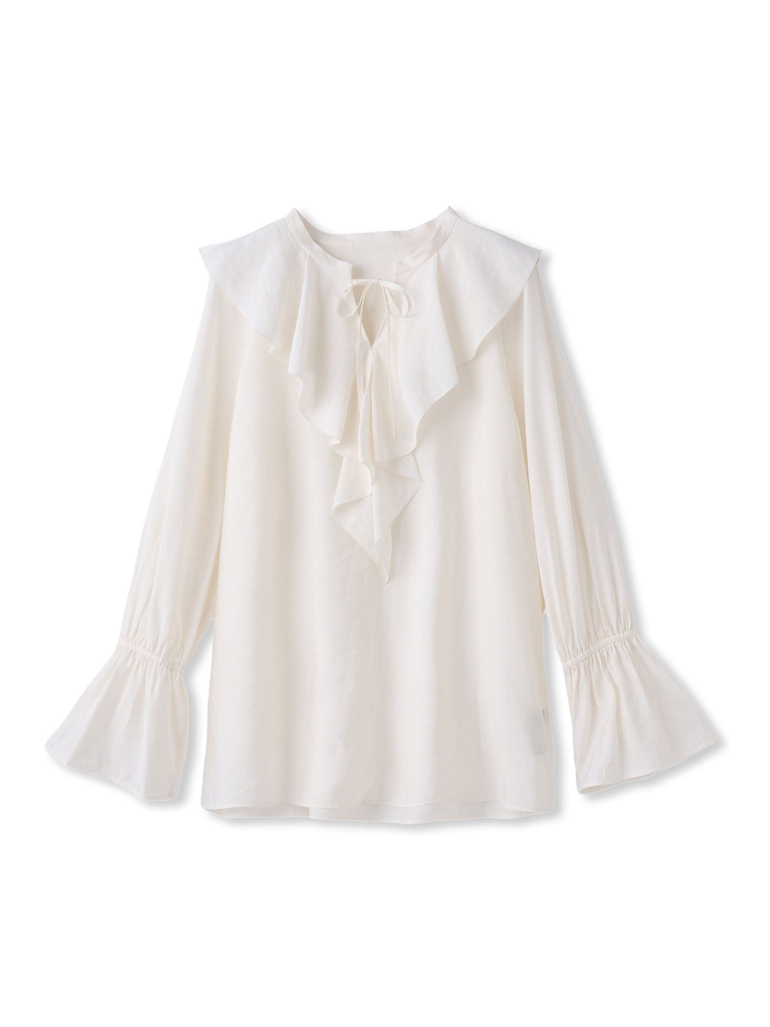 ラッフルレーヨンブラウス