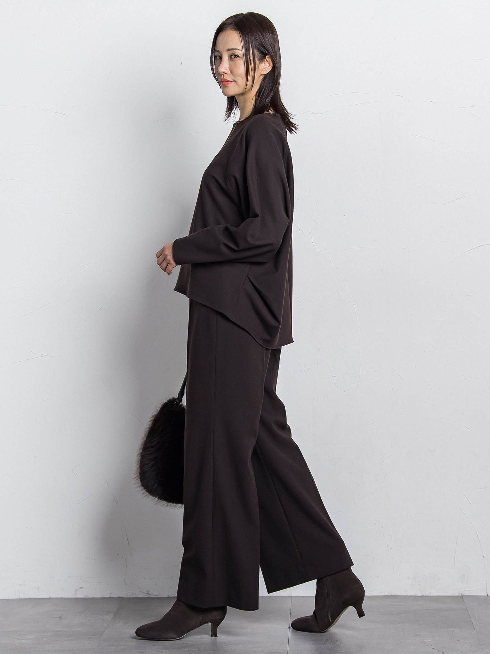 両面起毛ドロップショルダーブラウス≪洗える/セットアップ対応≫