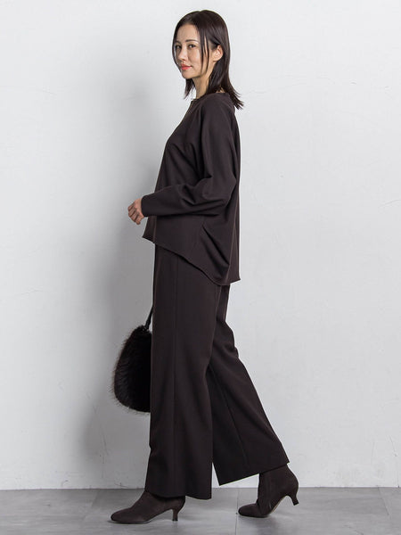 両面起毛ドロップショルダーブラウス≪洗える/セットアップ対応≫