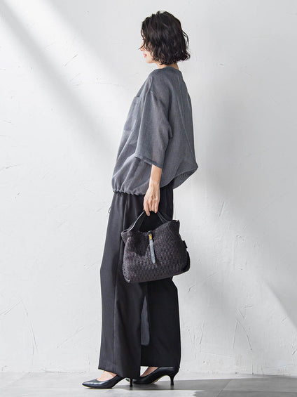 【大きいサイズ】シャンブレーメッシュブルゾン≪手洗い可能≫