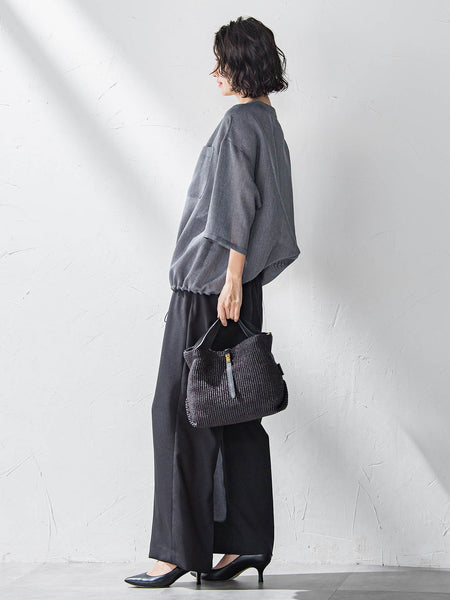 【大きいサイズ】シャンブレーメッシュブルゾン≪手洗い可能≫