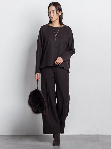 両面起毛ドロップショルダーブラウス≪洗える/セットアップ対応≫