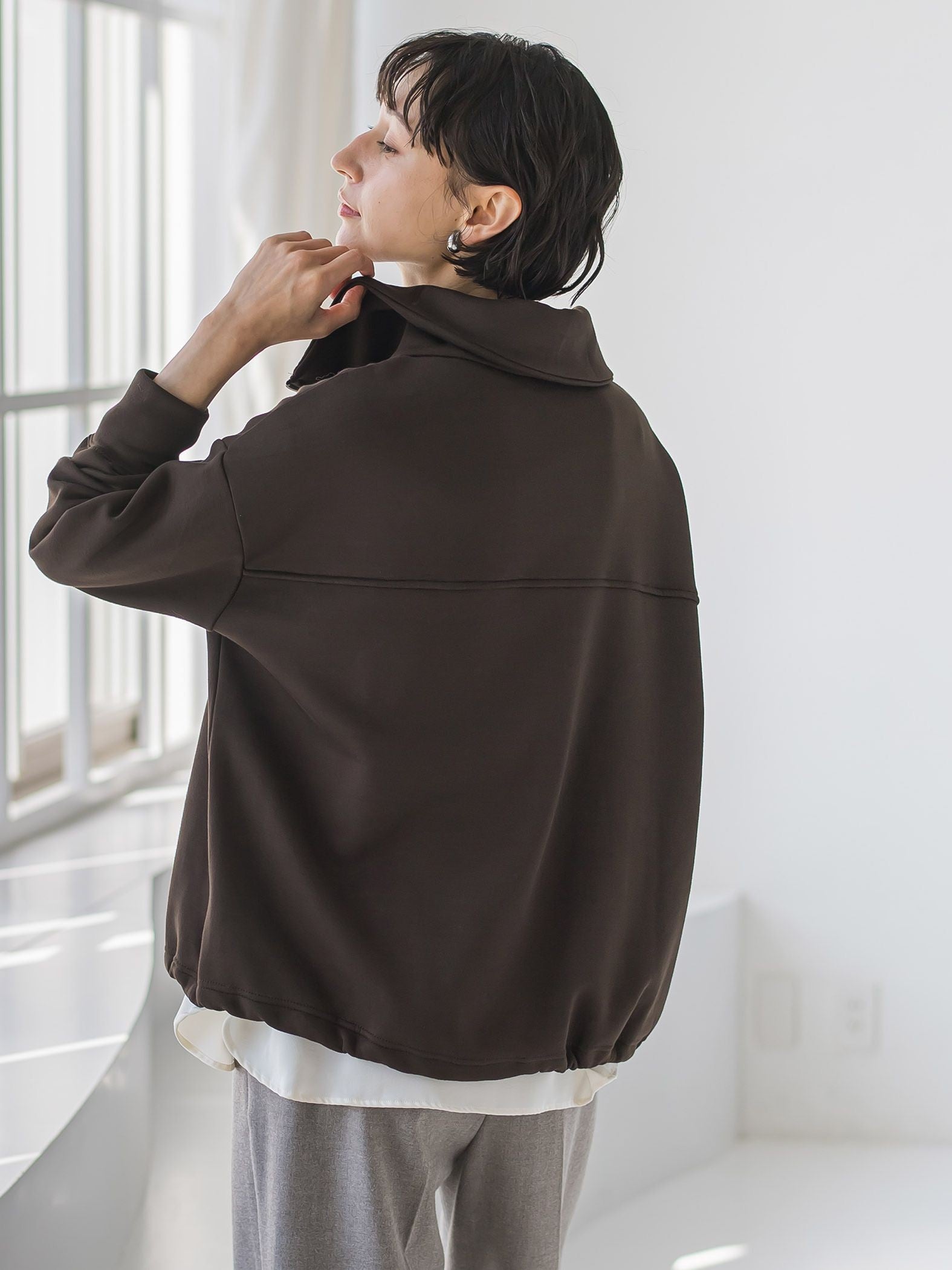 【WEB限定】裏起毛ジッププルオーバー