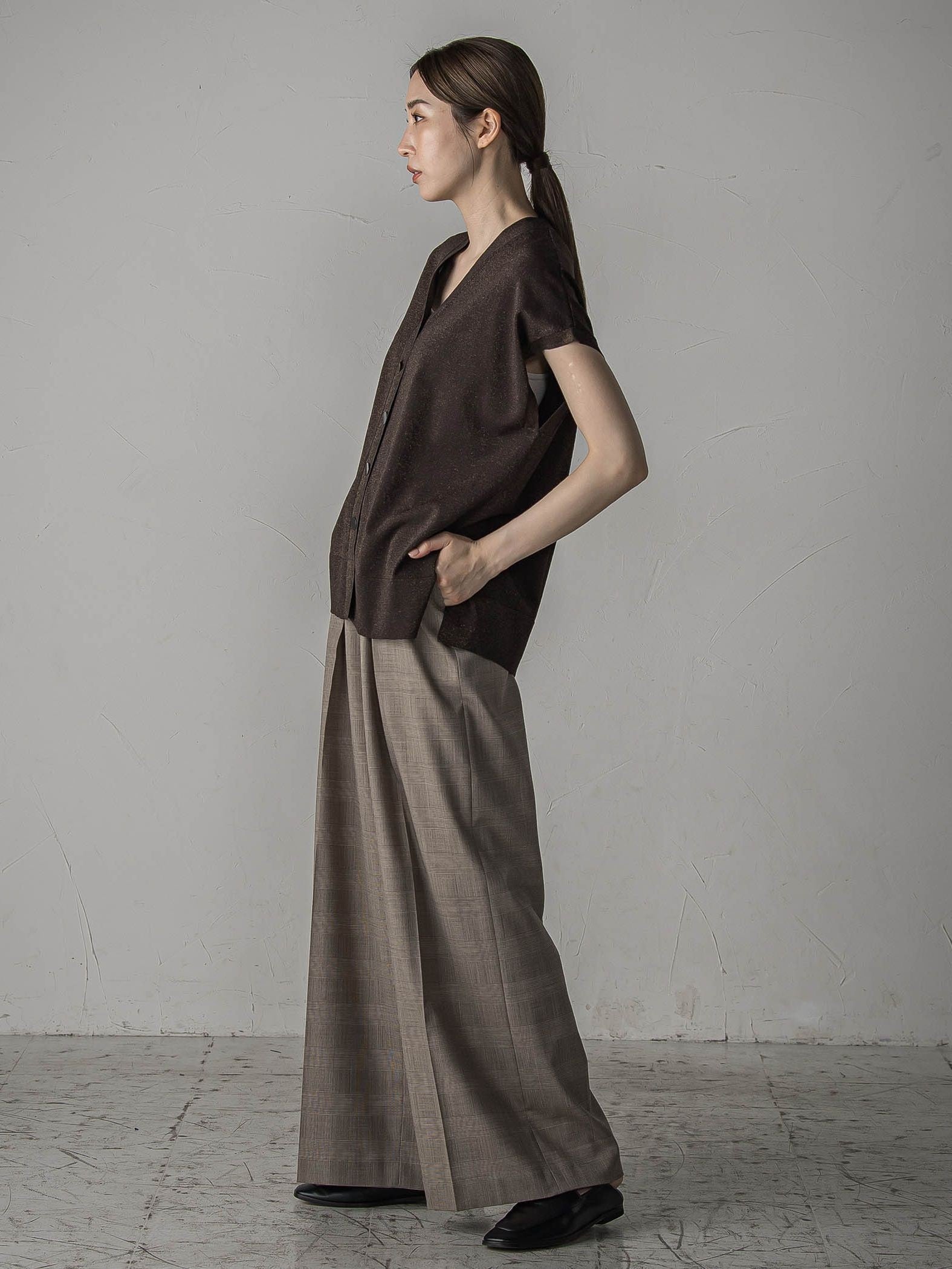 【大きいサイズ】”一枚でもレイヤードにも”ラメニットジレ≪手洗い可能≫