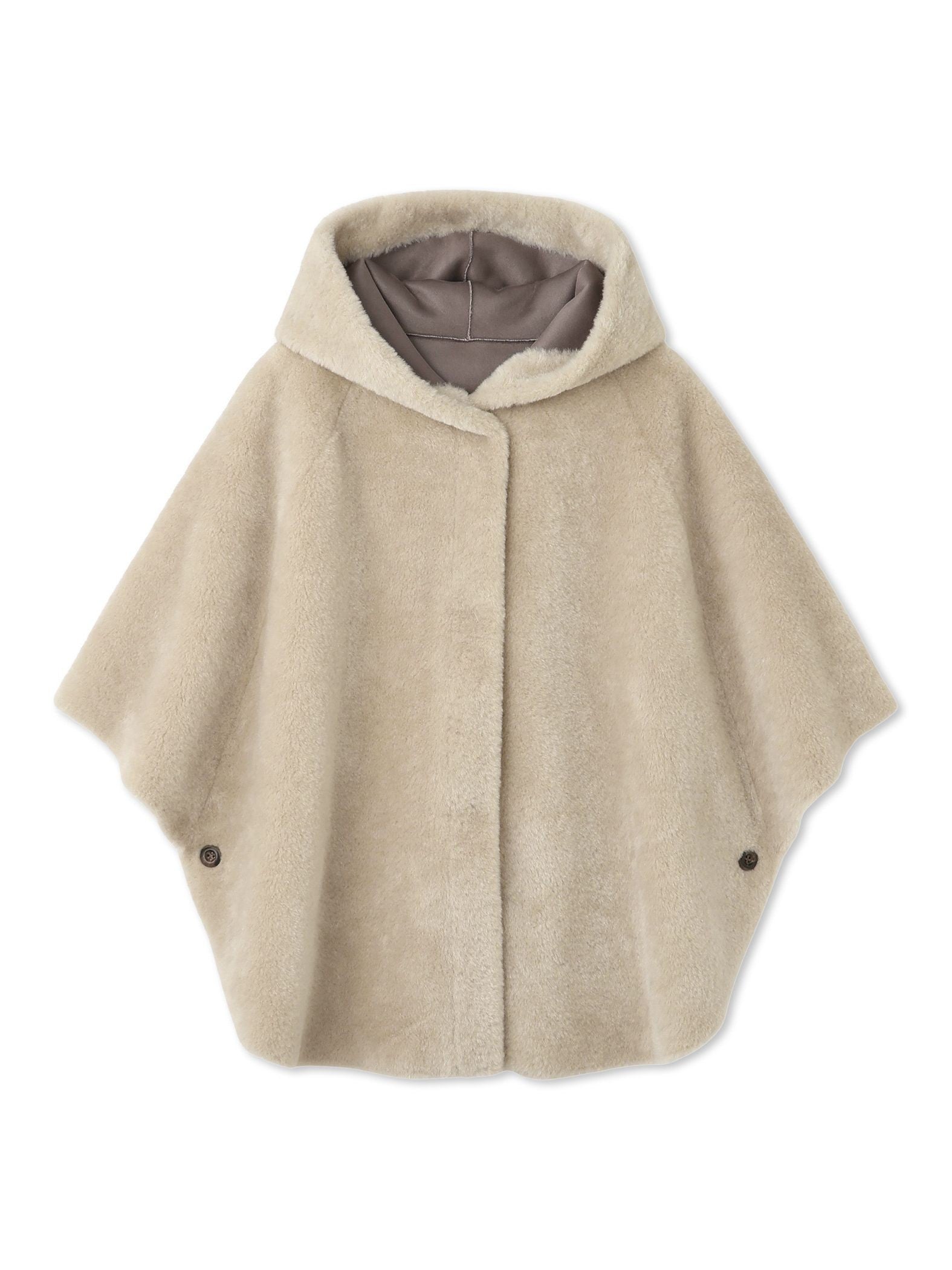 ショートファーボンディングケープコート