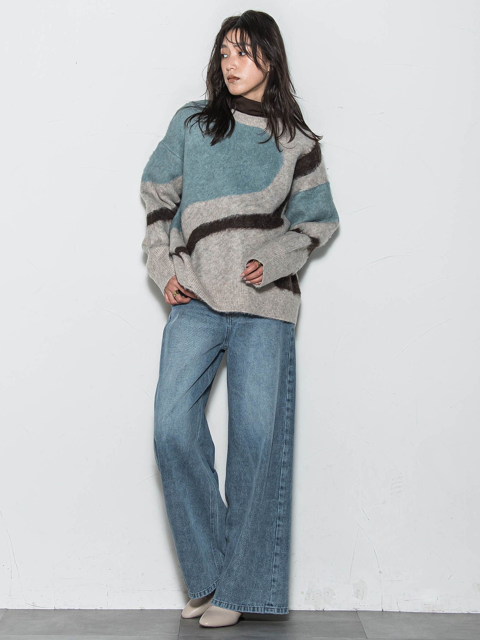 【WEB限定】マーブルニット≪手洗い可能≫