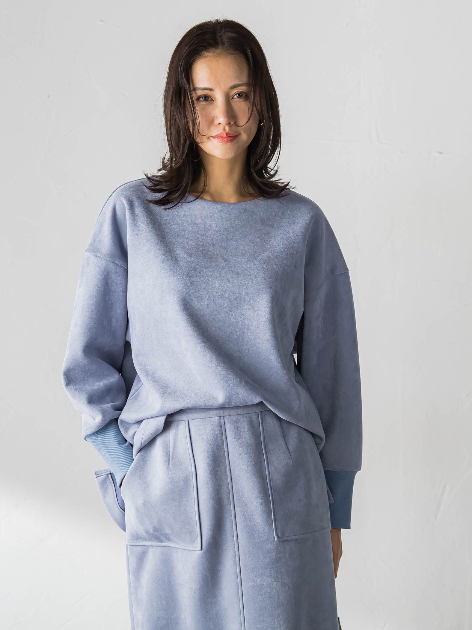 【WEB限定】フェイクスエードプルオーバー≪セットアップ対応/洗える≫