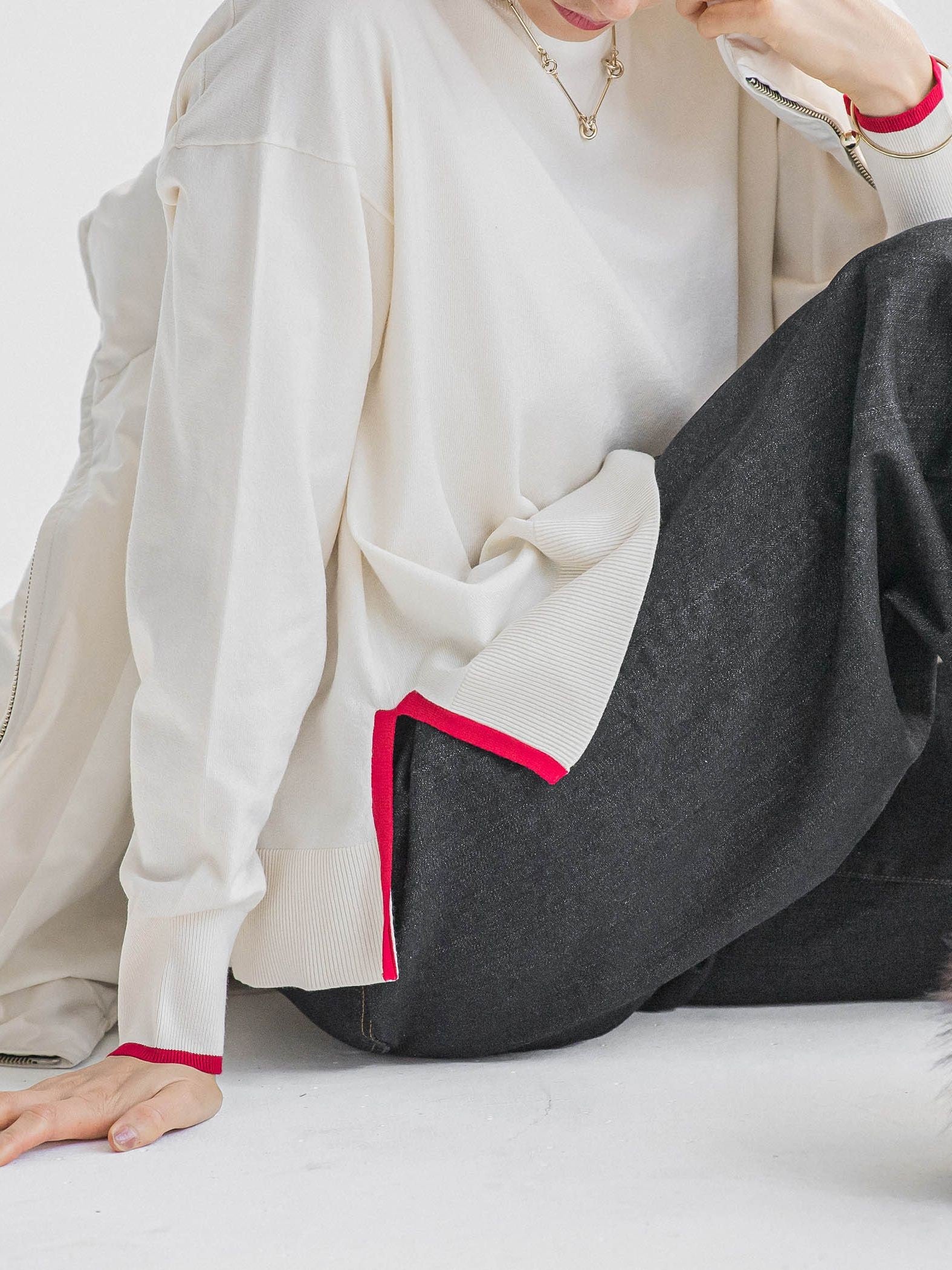 【WEB限定】カラー配色ニット≪洗える≫