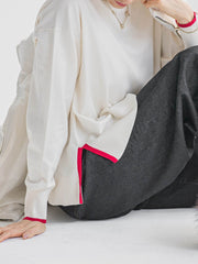 【WEB限定】カラー配色ニット≪洗える≫